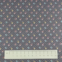 Fabric by the Metre - 445 Floral - Grey
